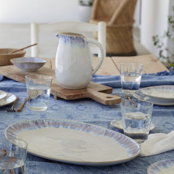 Бяло-синя керамична табла за сервиране Brisa, дължина 41 cm - Costa Nova-image-1