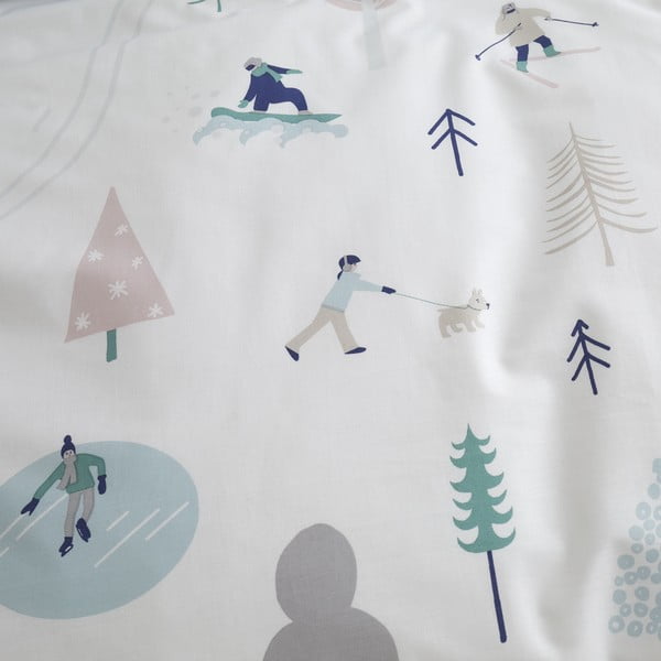 Бяло двойно  памучно спално бельо 200x200 cm Winter Fun – Bianca-image-4
