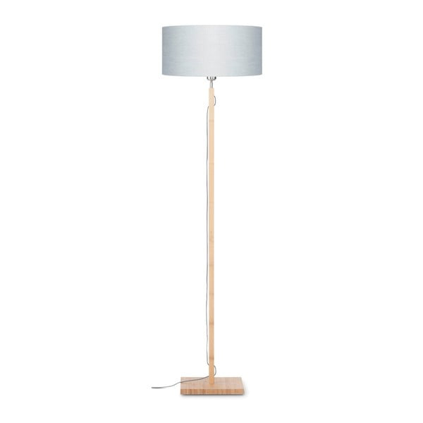 Подова лампа със светлосив абажур и бамбукова структура Fuji - Good&Mojo