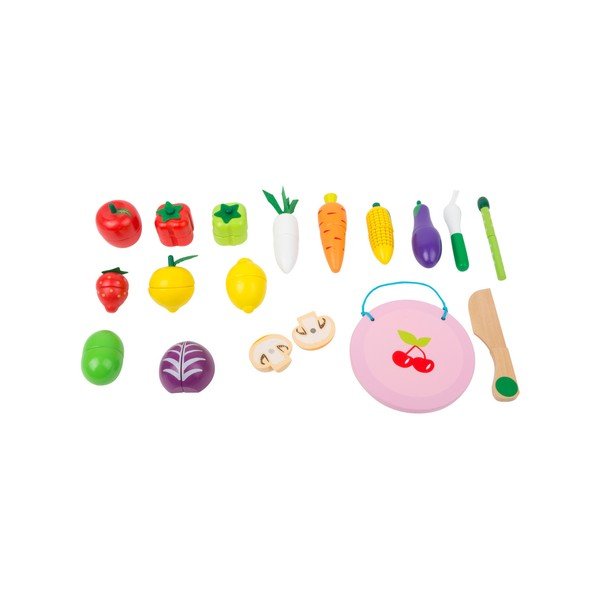 Детски комплект дървени играчки с велкро Плодове и зеленчуци - Legler-image-3