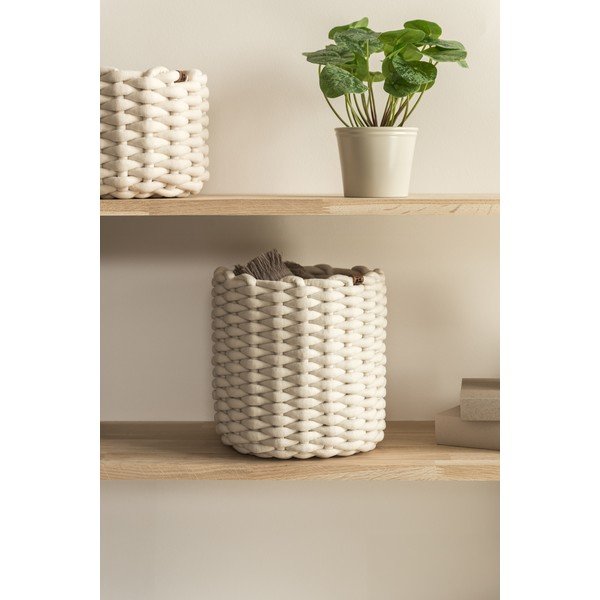 Текстилна кошница ø 25x25 cm Peach Skin Round M – Bigso-image-1