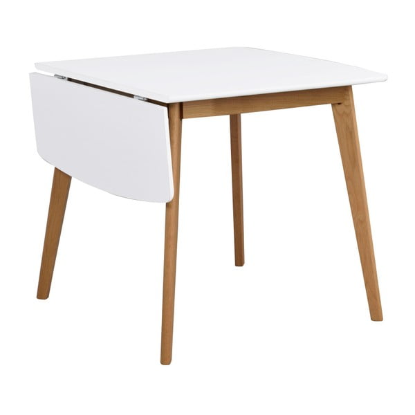 Jídelní stůl s konstrukcí z dubového dřeva se sklápěcí deskou Rowico Olivia, délka 80 + 30 cm
