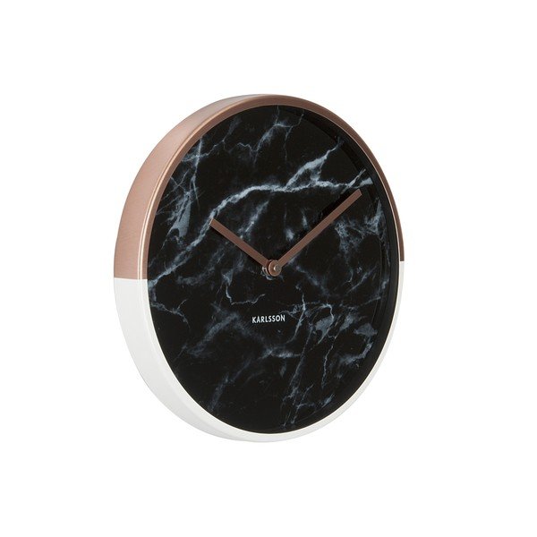 Nástěnné mramorové hodiny s ručičkami v měděné barvě Karlsson Marble Delight-image-1