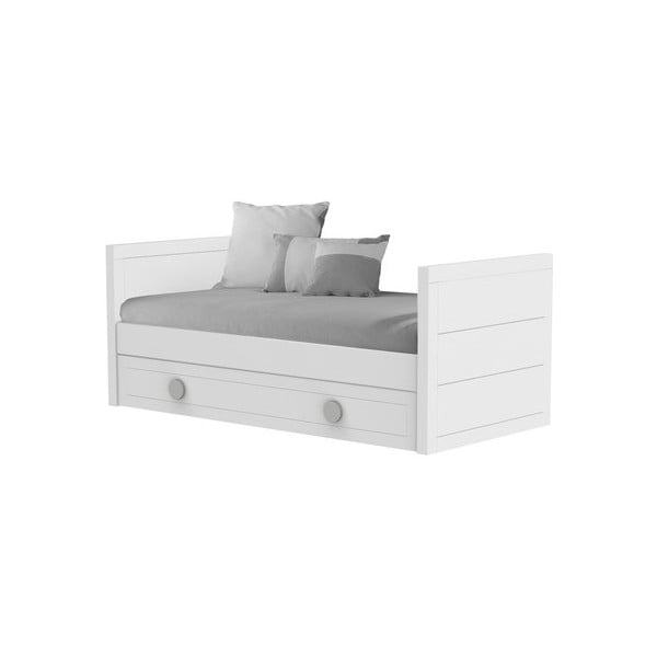 Бяло единично легло с издърпващо се чекмедже Sport, 90 x 190 cm - Trébol Mobiliario
