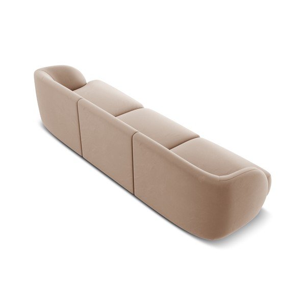 Бежов кадифен диван 259 cm Miley - Micadoni Home-image-3