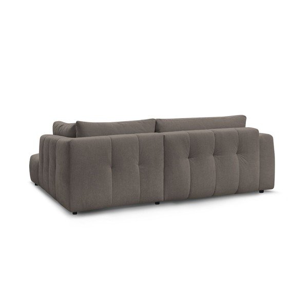 Кафяво-сив сгъваем/с място за съхранение ъглов диван (десен ъгъл/L форма) Fuji – Bobochic Paris-image-4