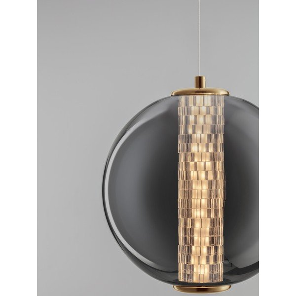 Сиво метално LED висящо осветително тяло със стъклен абажур ø 22 cm Navi – Nova Luce-image-4