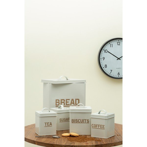 Комплект от 5 бели буркана за съхранение на храна Съхранение - Premier Housewares-image-1