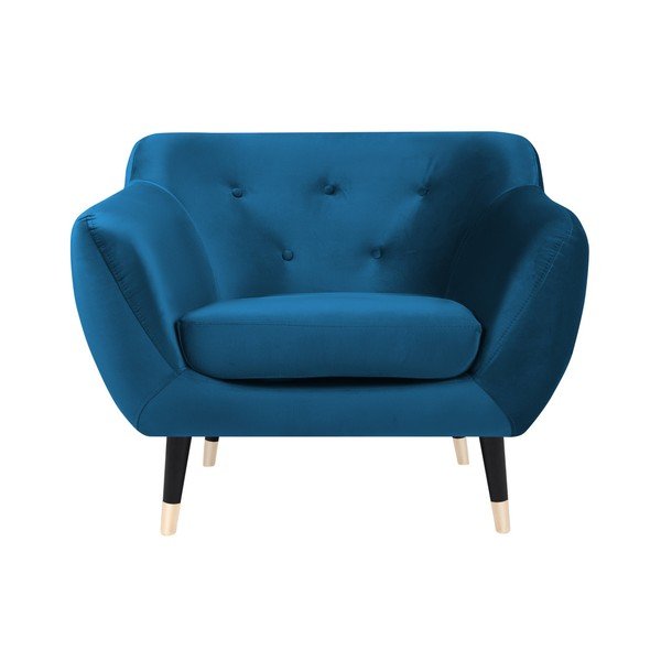 Син фотьойл с черни крака Amelie - Mazzini Sofas