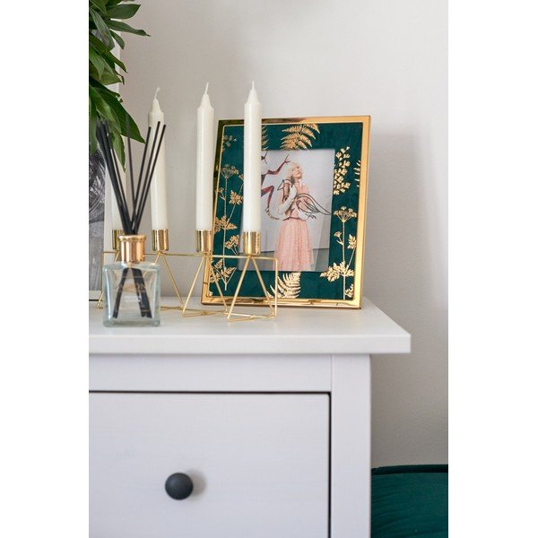 Зелена и златна фоторамка за маса , 15 x 20 cm Glam - Mauro Ferretti-image-1
