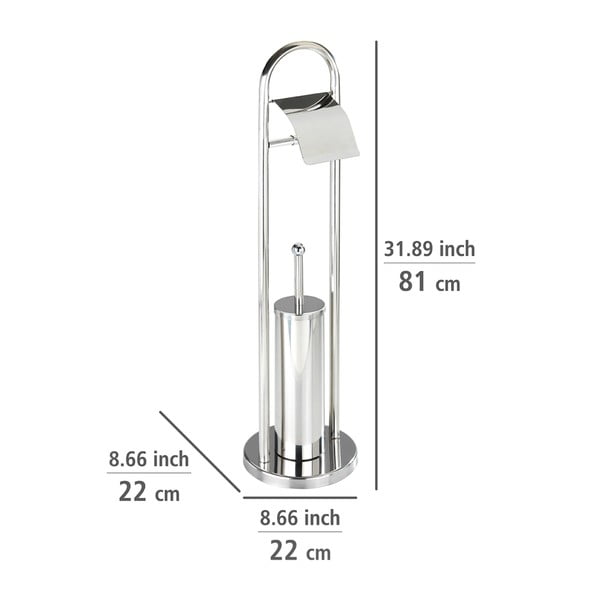 Четка за тоалетна с поставка за тоалетна хартия в сребристо Vasto - Wenko-image-3