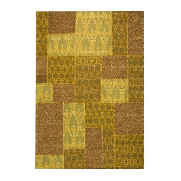Žlutý koberec Wallflor Patchwork, 62 x 124 cm