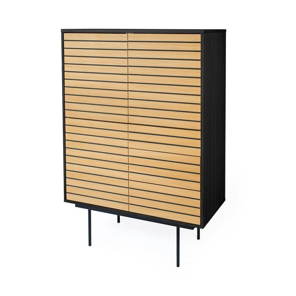 Комод с чекмеджета в декор от дъбово дърво Stripe - Woodman-image-2