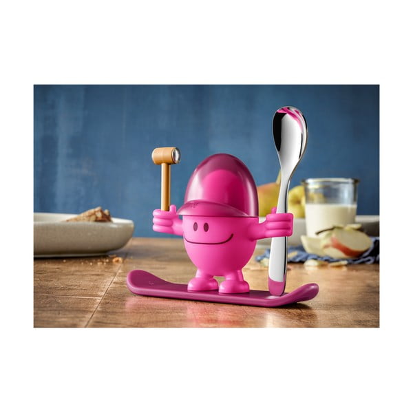 Червена и розова поставка за яйца с лъжица за яйца Cromargan® Mc McEgg - WMF-image-1