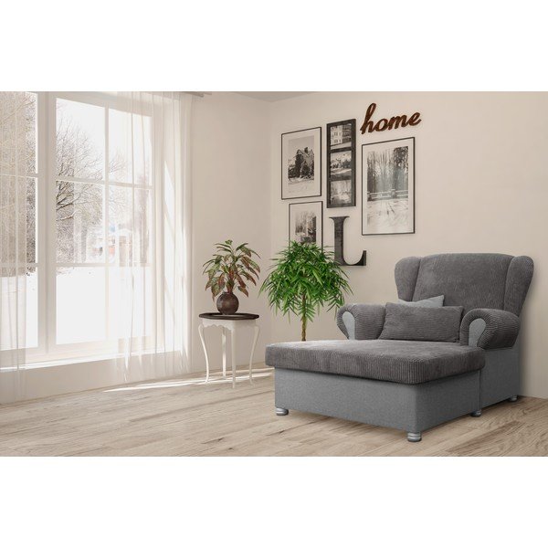 Кафяво-сив шезлонг от рипсено кадифе Lord – Ropez-image-1