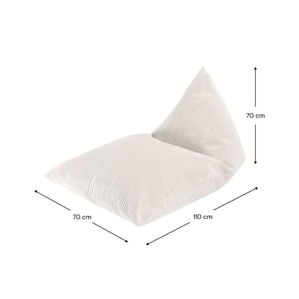 Кремав детски пуф от рипсено кадифе Big Lounger – Wigiwama-image-4