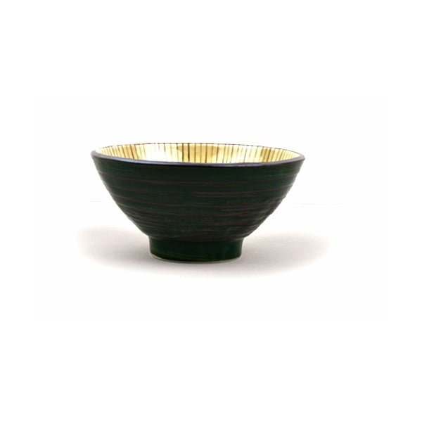 Зелено-жълта керамична купа, ø 16 cm - MIJ