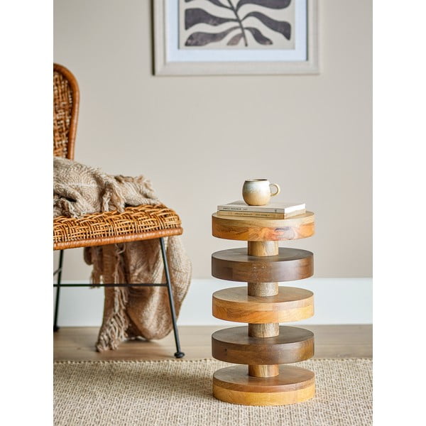 Кръгла странична масичка от масивно манго ø 25 cm Franka – Bloomingville-image-1