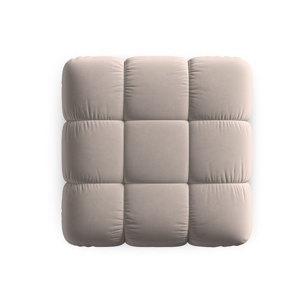 Светлокафява кадифена модулна табуретка Bellis – Micadoni -image-4