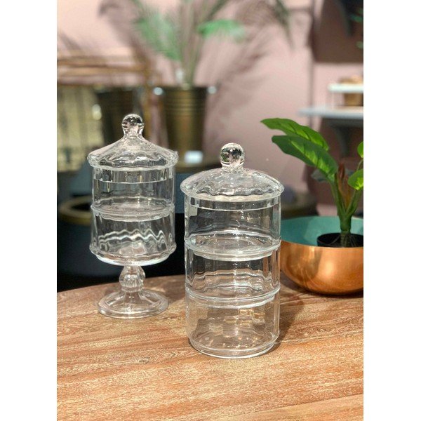 Стъклен буркан на стебло Camaya, височина 29 cm - Mia-image-1