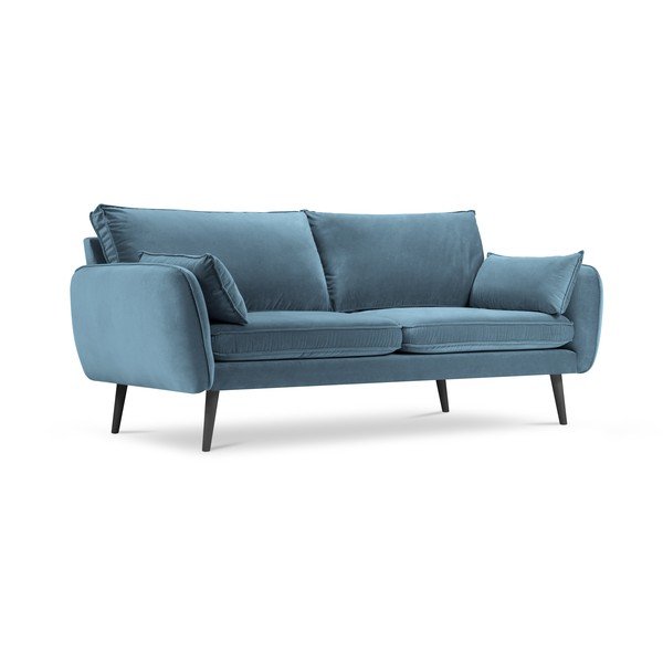 Светлосиньо кадифе с черни крака , 198 cm Lento - Kooko Home-image-2