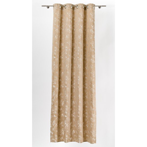 Бежова завеса 135x260 cm Lillies - Mendola Fabrics-image-1