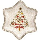 Червено-бяла порцеланова купа за сервиране с мотив на коледна звезда Villeroy & Boch Gingerbread Village, 24,5 x 24,5 cm Tree - Villeroy&Boch