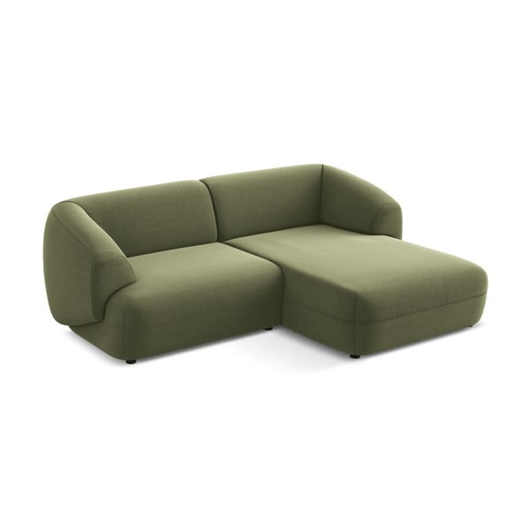 Зелен кадифен ъглов диван (десен ъгъл) Moana – Makamii-image-2