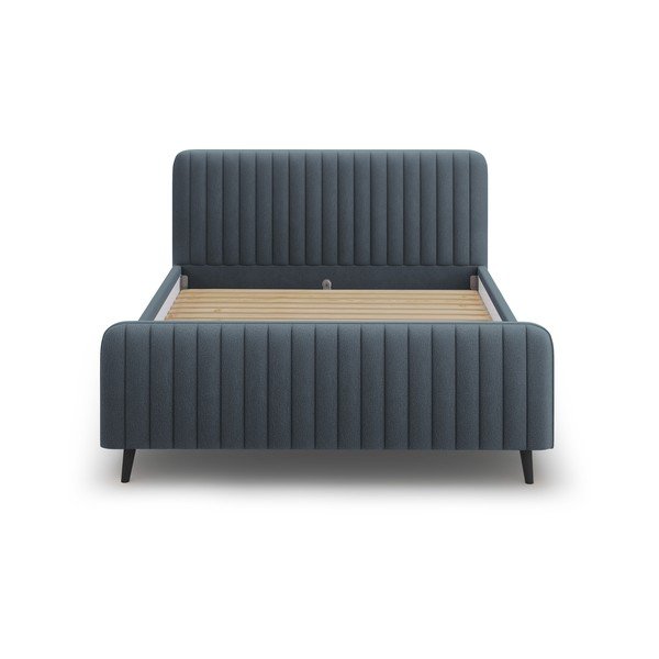 Синьо-сиво тапицирано двойно легло с решетка 160x200 cm Lily - Micadoni Home-image-2