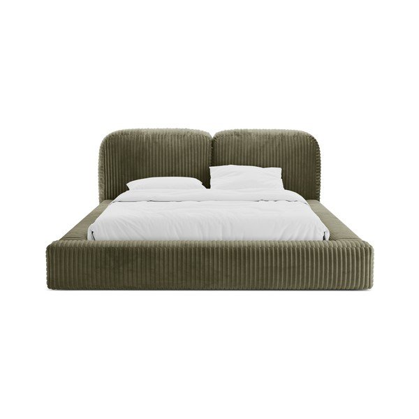 Зелено тапицирано двойно легло с място за съхранение и включена подматрачна рамка 180x200 cm Martina – Micadoni -image-4