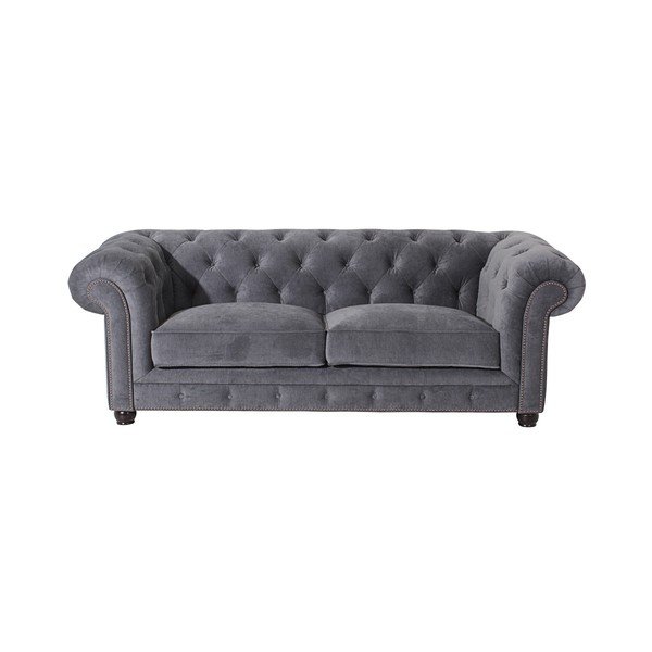 Šedá pohovka Max Winzer Orleans Velvet, 216 cm