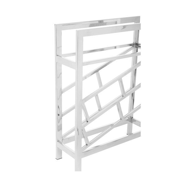 Метална стойка за вино в лъскаво сребро за 12 бутилки Barolo - Premier Housewares-image-1