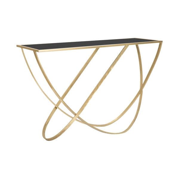 Конзолна маса със стъклен плот в черно и златисто 40x120 cm Ring – Mauro Ferretti