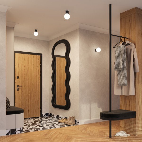 Черно осветително тяло за таван със стъклен абажур ø 12 cm Orbital – Sollux-image-3