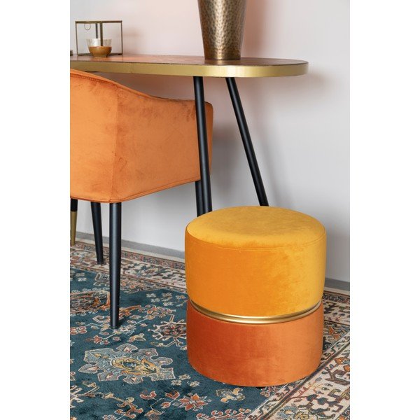 Оранжева кадифена табуретка Bubbly – White Label-image-1