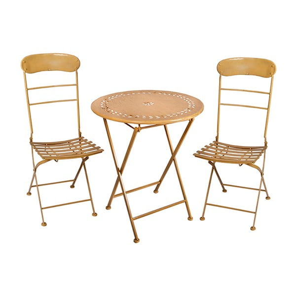 Set skládacího stolku a 2 židlí Soho And Deco Mostaza