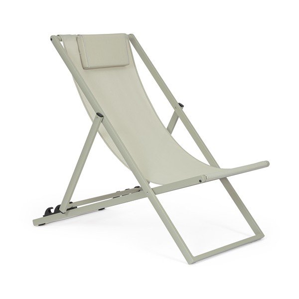 Кафяво-сив градински шезлонг метален Taylor – Bizzotto