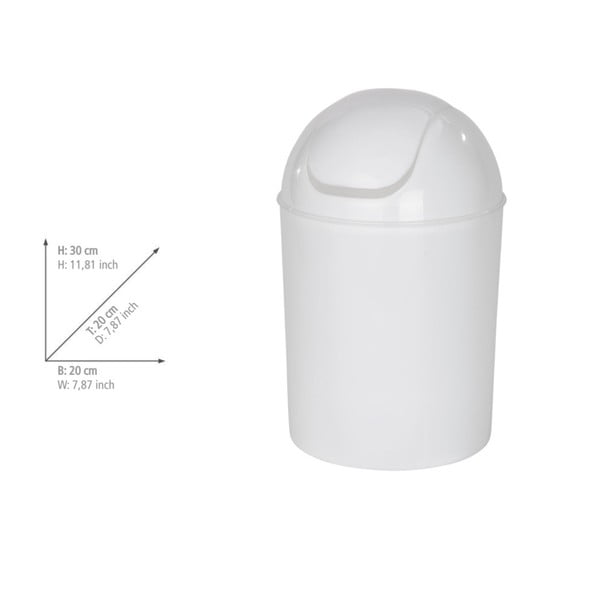 Бяло кошче за боклук от неръждаема стомана 6 l Economic – Wenko-image-3