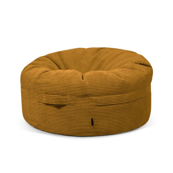 Пуф от рипсено кадифе в цвят горчица Roll 105 – SLOWDOWN