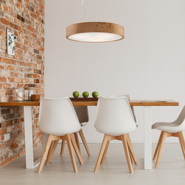 Кафява висяща лампа със стъклен абажур ø 47 cm Eveline - LAMKUR-image-1