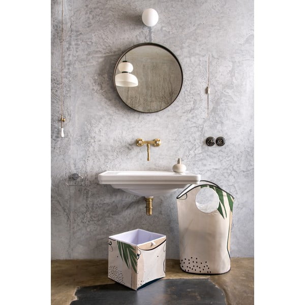 Бежова кутия за съхранение от микрофибър Abstract Dark, 32 л Abstract Art - Butter Kings-image-1