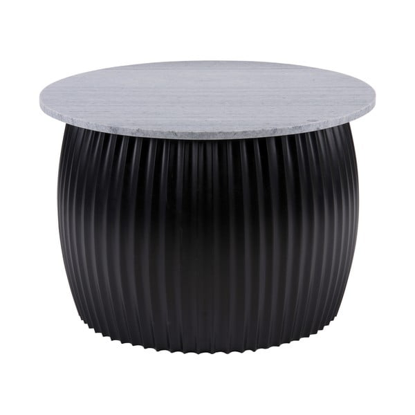 Черна кръгла масичка за кафе с мраморен плот ø 52 cm Luscious - Leitmotiv