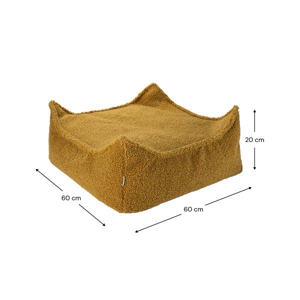 Кафяв детски пуф от букле Square – Wigiwama-image-4