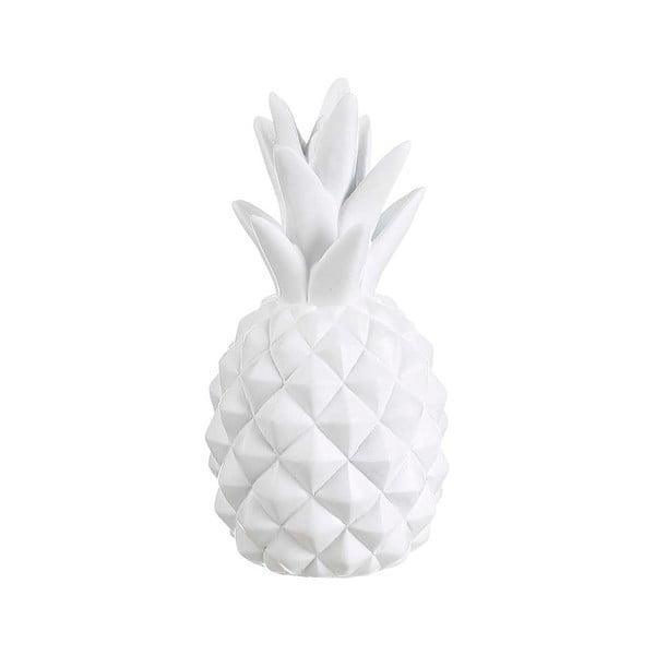 Bílá dekorace ve tvaru ananasu Tropicho, výška 18 cm