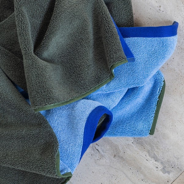 Тъмнозелена/синя кърпа от органичен памук от тери 50x90 cm Soft – Mette Ditmer Denmark-image-1