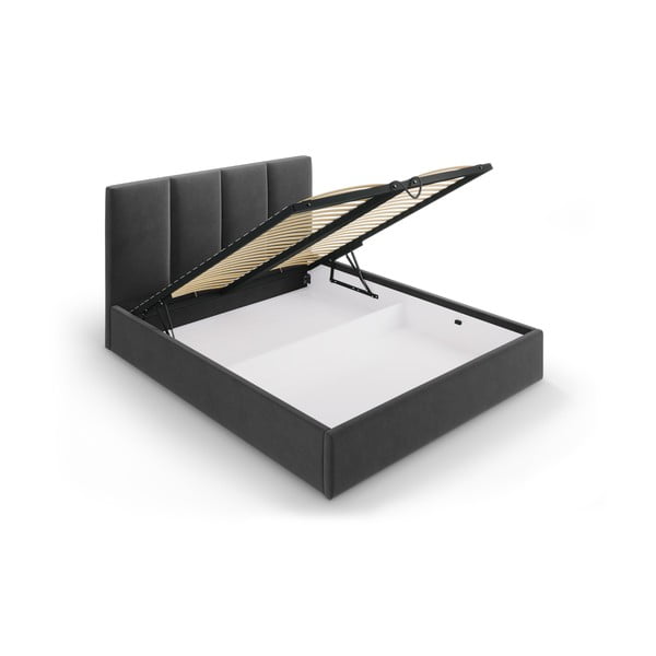 Тъмно сиво кадифено двойно легло , 180 x 200 cm Juniper - Mazzini Beds-image-3