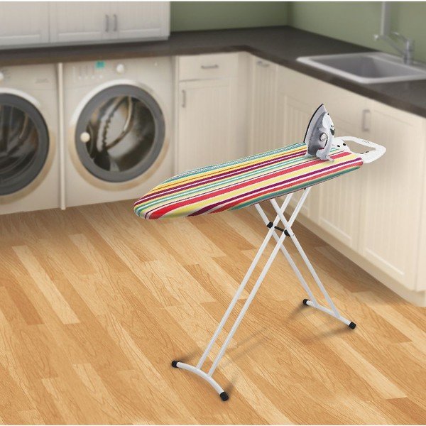 Žehlicí prkno s černými protiskluzovými nožkami Domopak Stripes-image-1