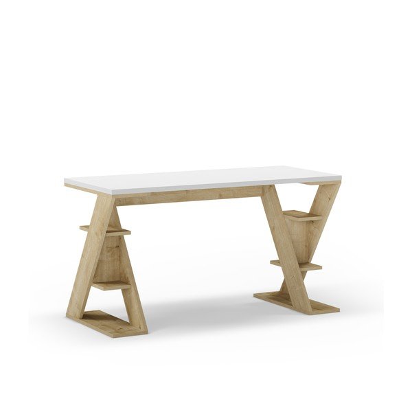 Работна маса с бял плот 60x137 cm Butterfly – Marckeric-image-2