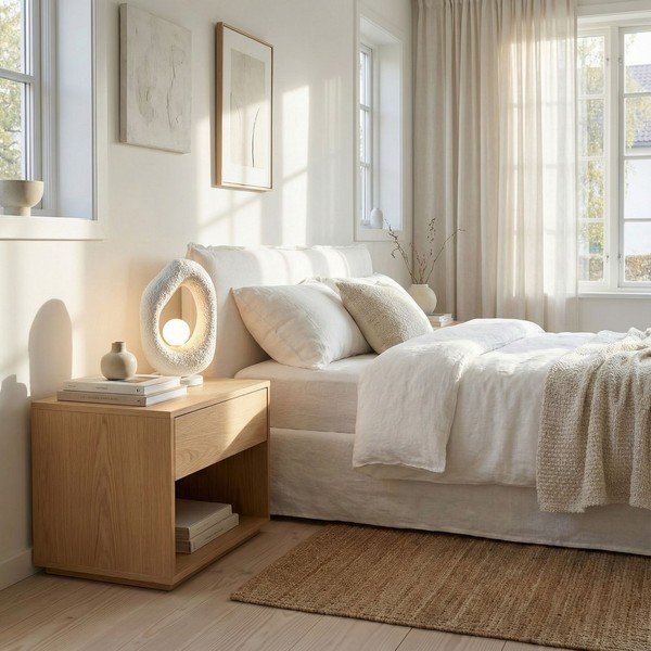 Бяла метална настолна лампа (височина 50 cm) Lore – Opviq lights-image-4