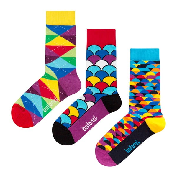 Комплект от 3 чифта чорапи Bright Sun в подаръчна кутия, размер 41 - 46 - Ballonet Socks
